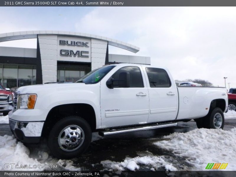 Summit White / Ebony 2011 GMC Sierra 3500HD SLT Crew Cab 4x4