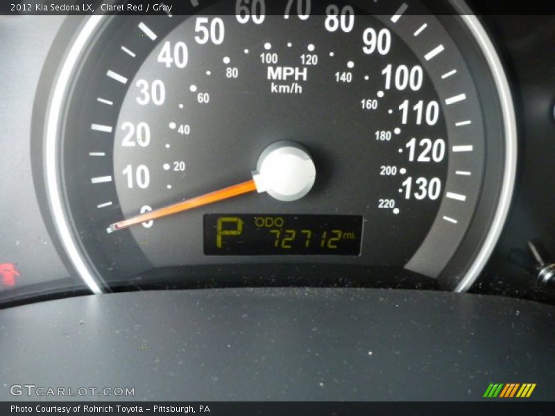 Claret Red / Gray 2012 Kia Sedona LX