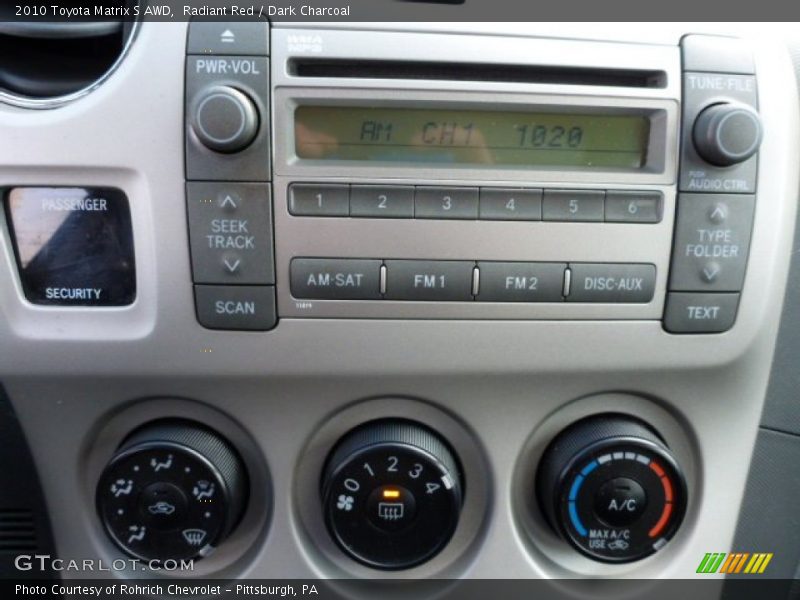 Radiant Red / Dark Charcoal 2010 Toyota Matrix S AWD