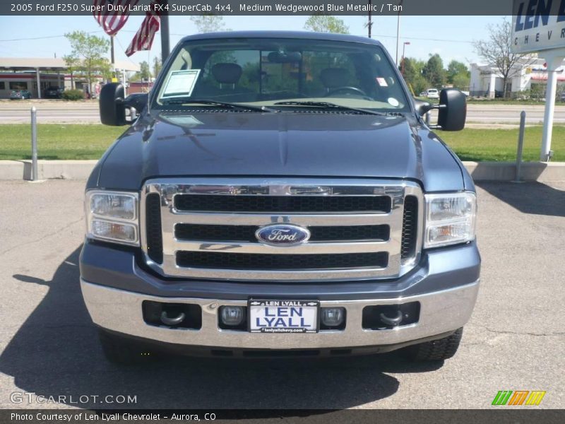 Medium Wedgewood Blue Metallic / Tan 2005 Ford F250 Super Duty Lariat FX4 SuperCab 4x4