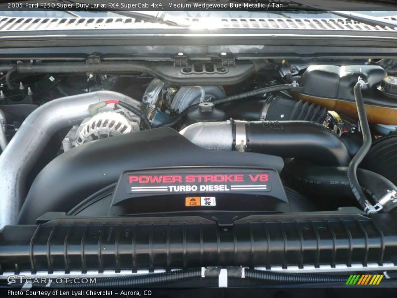 Medium Wedgewood Blue Metallic / Tan 2005 Ford F250 Super Duty Lariat FX4 SuperCab 4x4