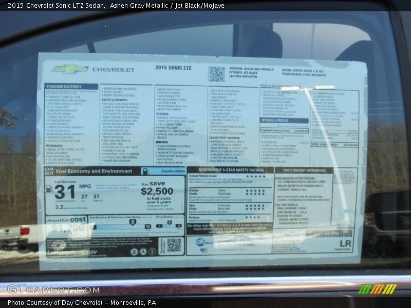 Ashen Gray Metallic / Jet Black/Mojave 2015 Chevrolet Sonic LTZ Sedan