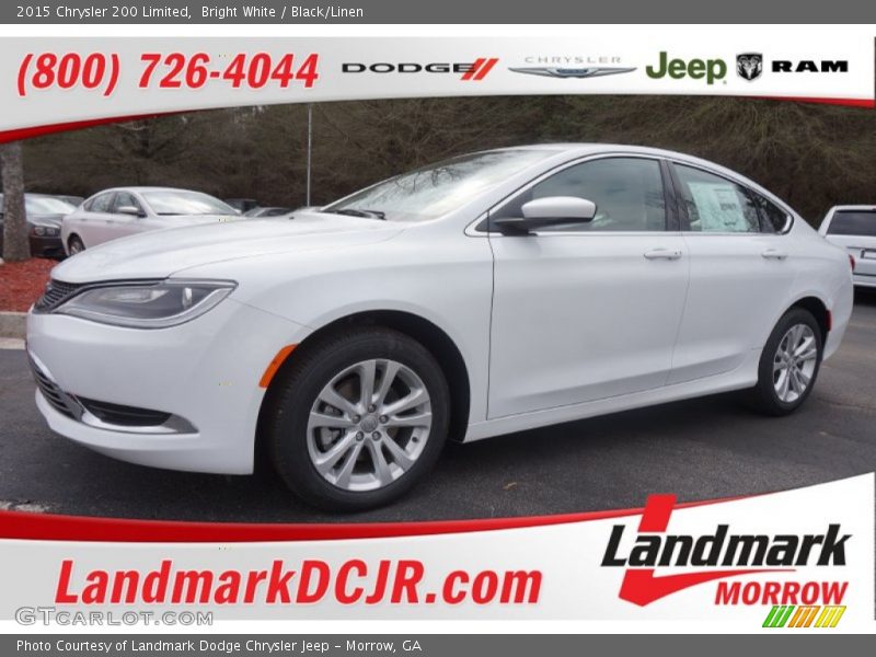 Bright White / Black/Linen 2015 Chrysler 200 Limited