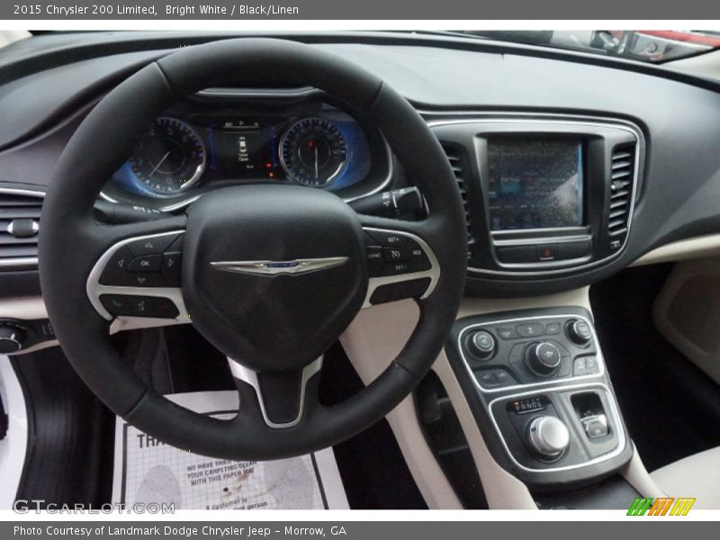 Bright White / Black/Linen 2015 Chrysler 200 Limited