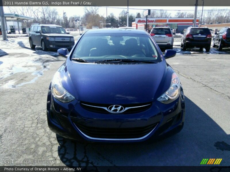 Indigo Blue Pearl / Gray 2011 Hyundai Elantra GLS