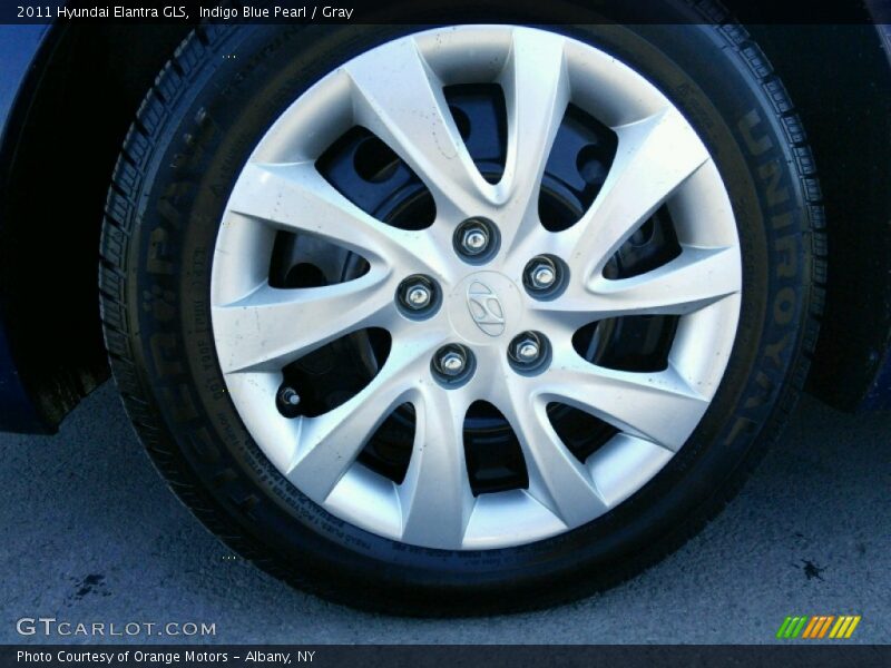 Indigo Blue Pearl / Gray 2011 Hyundai Elantra GLS