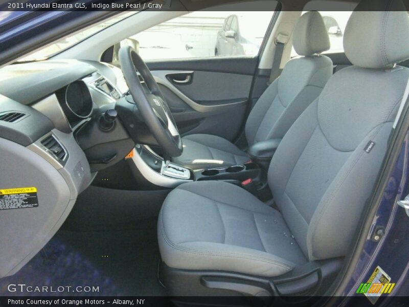 Indigo Blue Pearl / Gray 2011 Hyundai Elantra GLS