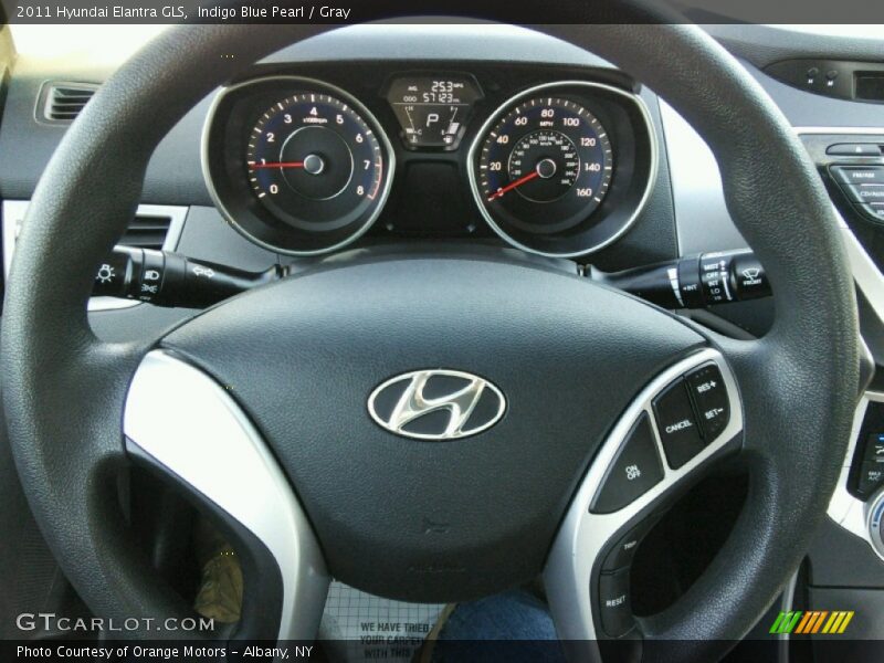 Indigo Blue Pearl / Gray 2011 Hyundai Elantra GLS