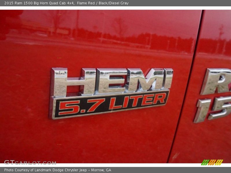 Flame Red / Black/Diesel Gray 2015 Ram 1500 Big Horn Quad Cab 4x4