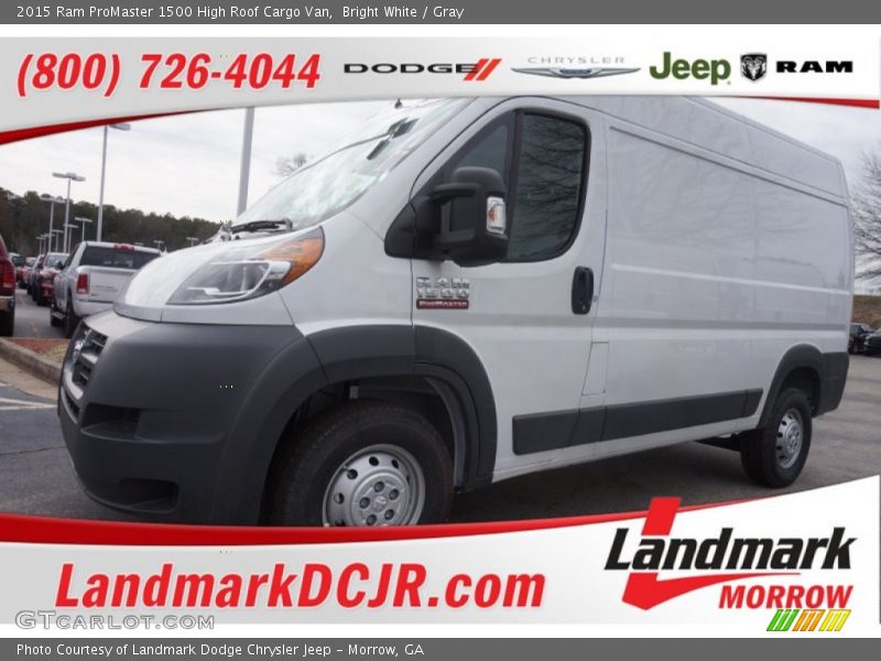 Bright White / Gray 2015 Ram ProMaster 1500 High Roof Cargo Van