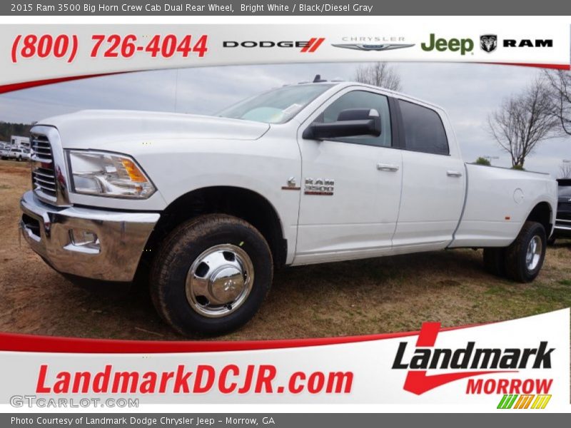 Bright White / Black/Diesel Gray 2015 Ram 3500 Big Horn Crew Cab Dual Rear Wheel