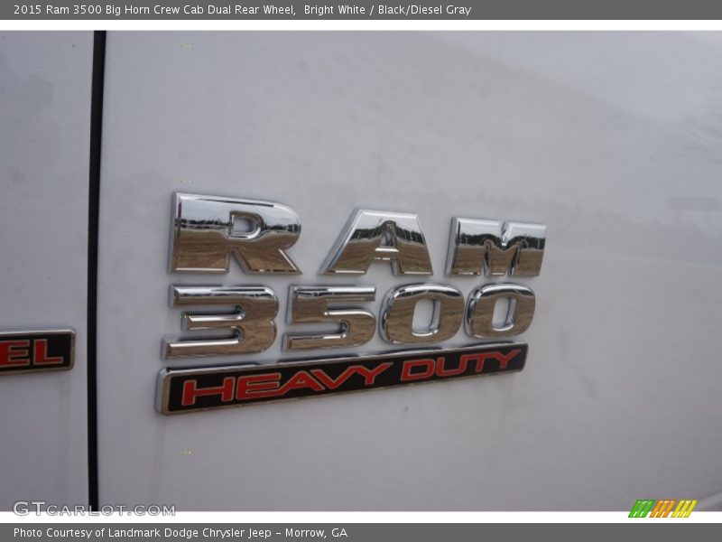 Bright White / Black/Diesel Gray 2015 Ram 3500 Big Horn Crew Cab Dual Rear Wheel