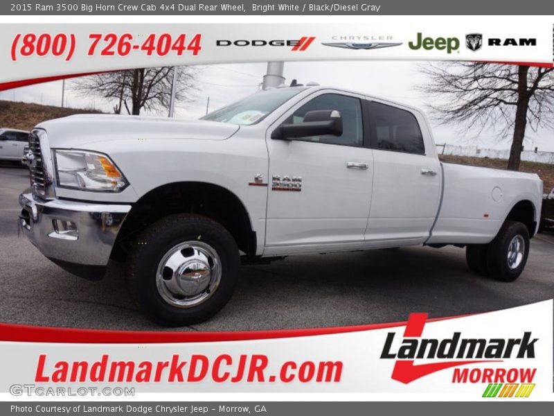 Bright White / Black/Diesel Gray 2015 Ram 3500 Big Horn Crew Cab 4x4 Dual Rear Wheel