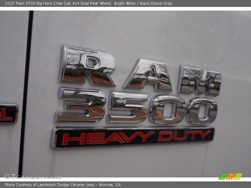 Bright White / Black/Diesel Gray 2015 Ram 3500 Big Horn Crew Cab 4x4 Dual Rear Wheel