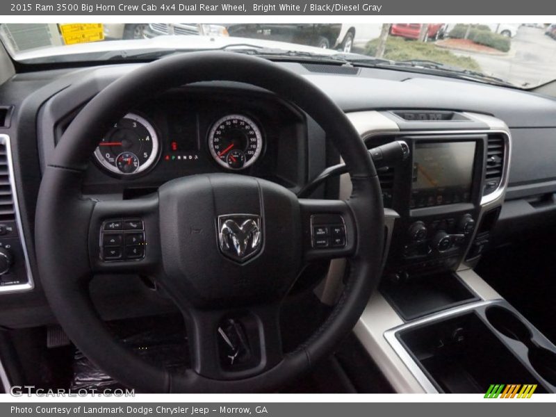 Bright White / Black/Diesel Gray 2015 Ram 3500 Big Horn Crew Cab 4x4 Dual Rear Wheel