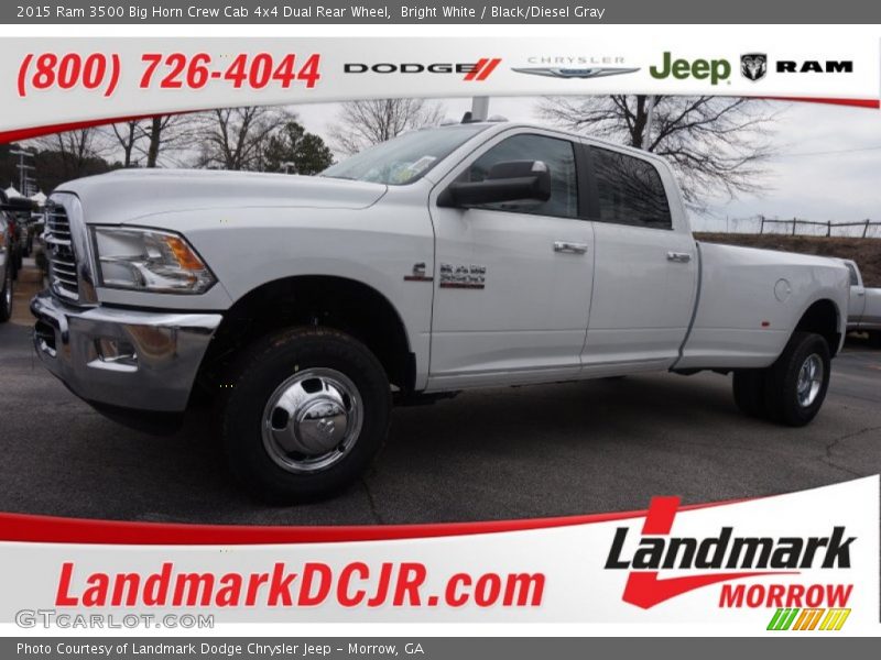 Bright White / Black/Diesel Gray 2015 Ram 3500 Big Horn Crew Cab 4x4 Dual Rear Wheel