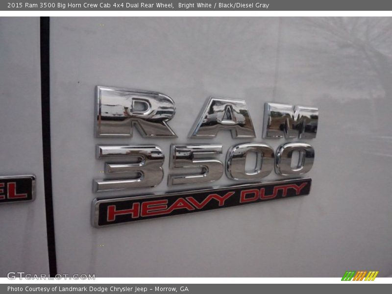 Bright White / Black/Diesel Gray 2015 Ram 3500 Big Horn Crew Cab 4x4 Dual Rear Wheel