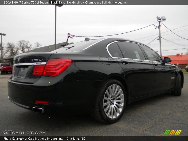 Black Sapphire Metallic / Champagne Full Merino Leather 2009 BMW 7 Series 750Li Sedan