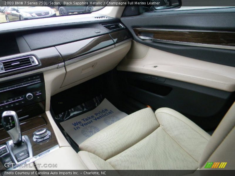 Black Sapphire Metallic / Champagne Full Merino Leather 2009 BMW 7 Series 750Li Sedan