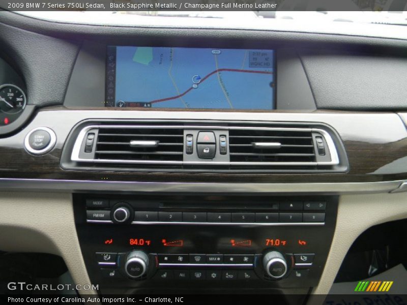 Black Sapphire Metallic / Champagne Full Merino Leather 2009 BMW 7 Series 750Li Sedan