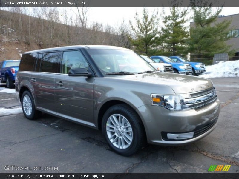 Mineral Gray / Dune 2014 Ford Flex SEL AWD