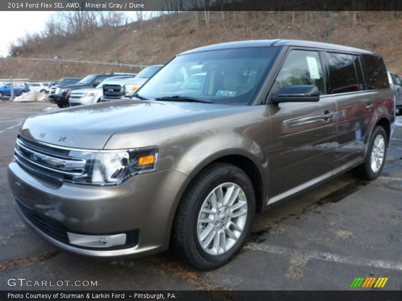 Mineral Gray / Dune 2014 Ford Flex SEL AWD