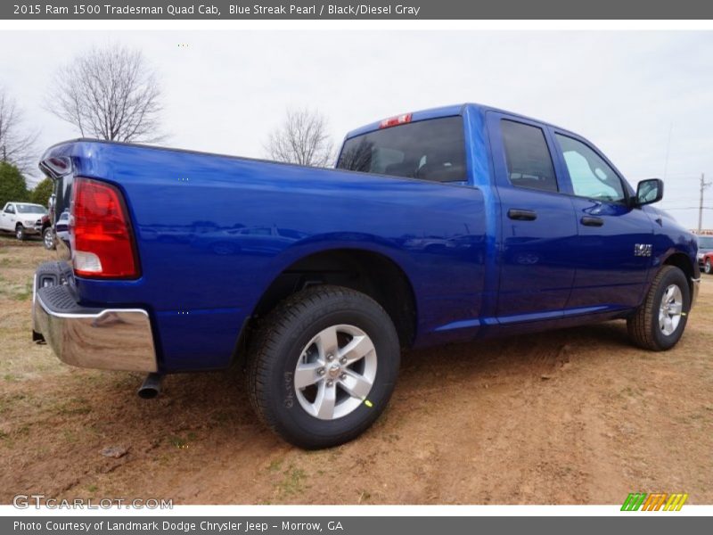 Blue Streak Pearl / Black/Diesel Gray 2015 Ram 1500 Tradesman Quad Cab
