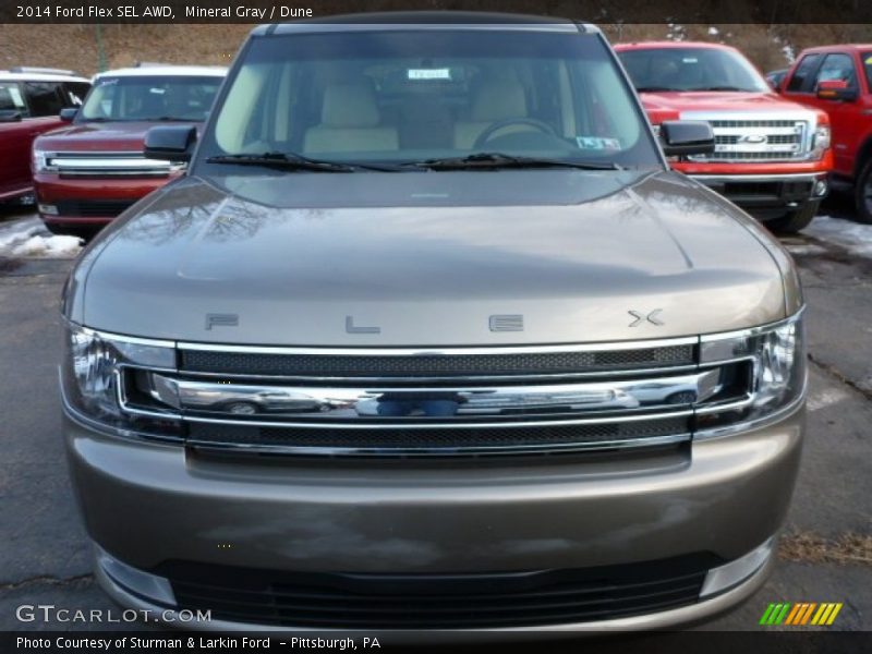 Mineral Gray / Dune 2014 Ford Flex SEL AWD