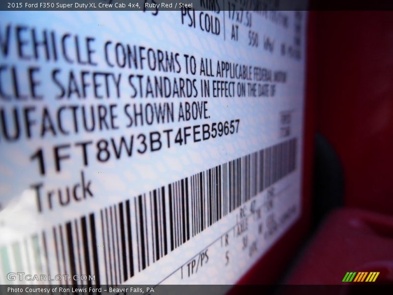 Ruby Red / Steel 2015 Ford F350 Super Duty XL Crew Cab 4x4