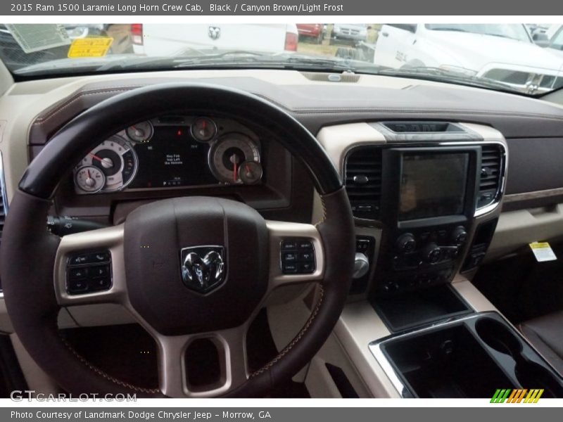 Black / Canyon Brown/Light Frost 2015 Ram 1500 Laramie Long Horn Crew Cab