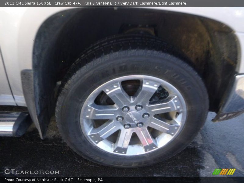 Pure Silver Metallic / Very Dark Cashmere/Light Cashmere 2011 GMC Sierra 1500 SLT Crew Cab 4x4