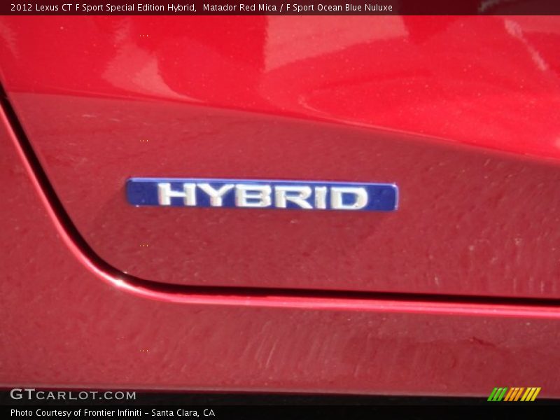 Matador Red Mica / F Sport Ocean Blue Nuluxe 2012 Lexus CT F Sport Special Edition Hybrid