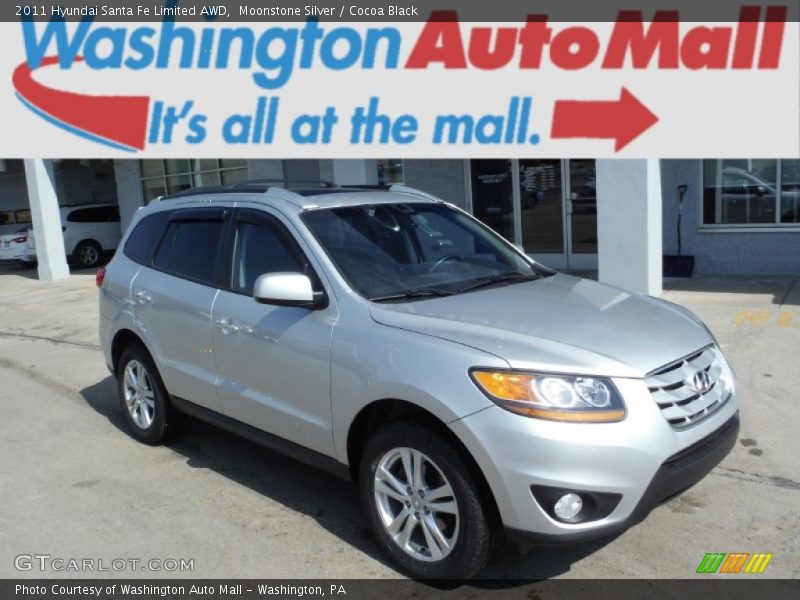 Moonstone Silver / Cocoa Black 2011 Hyundai Santa Fe Limited AWD