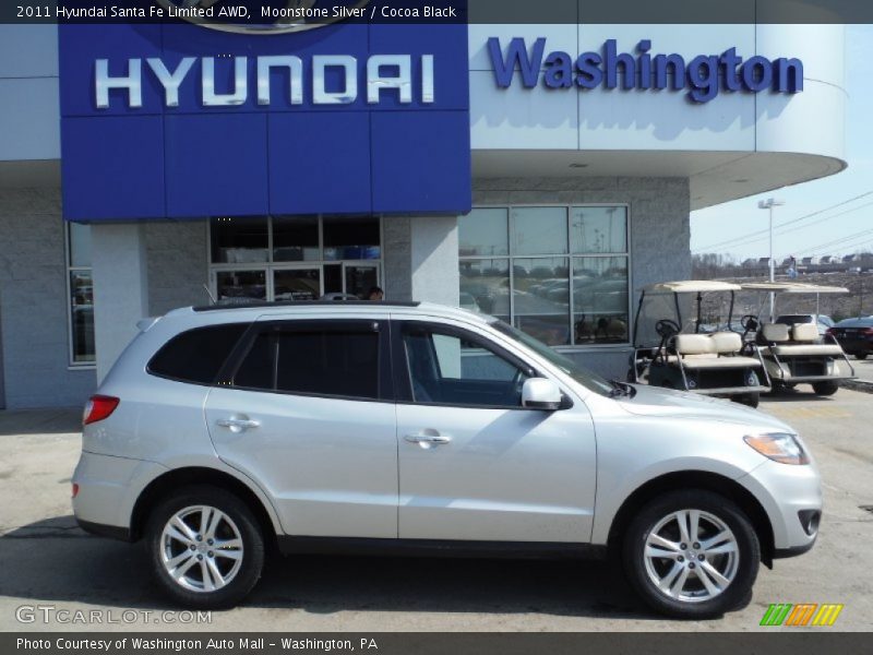 Moonstone Silver / Cocoa Black 2011 Hyundai Santa Fe Limited AWD