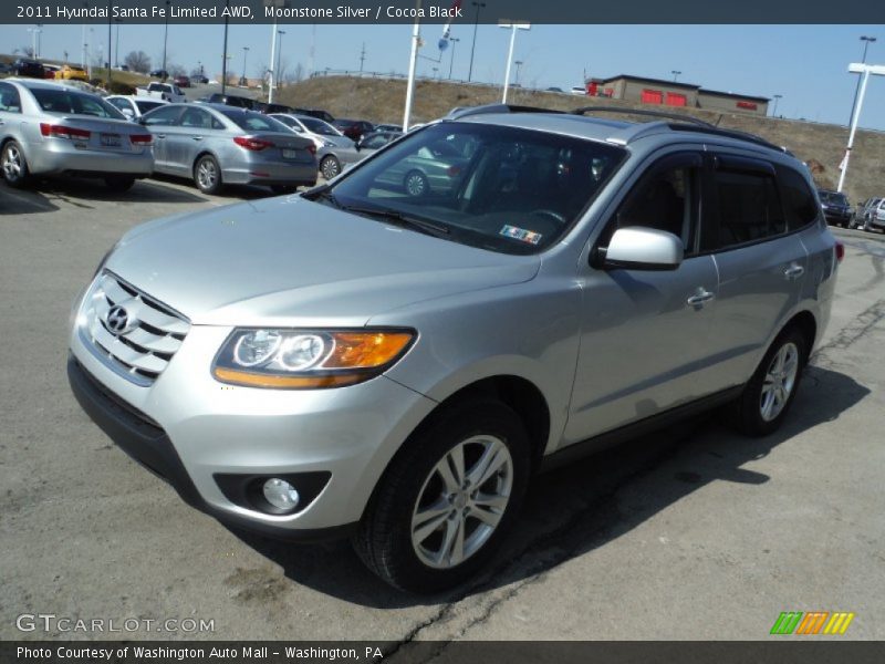 Moonstone Silver / Cocoa Black 2011 Hyundai Santa Fe Limited AWD