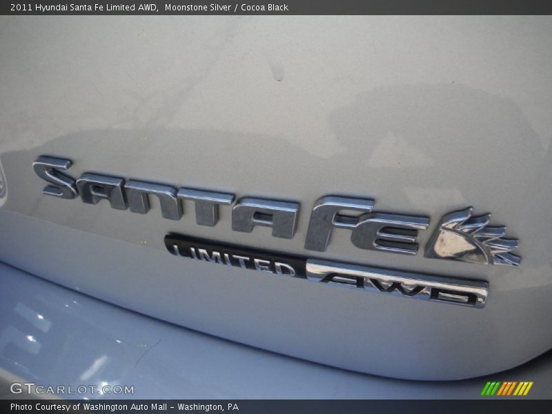 Moonstone Silver / Cocoa Black 2011 Hyundai Santa Fe Limited AWD