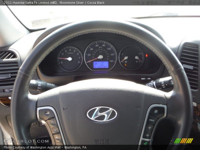 Moonstone Silver / Cocoa Black 2011 Hyundai Santa Fe Limited AWD