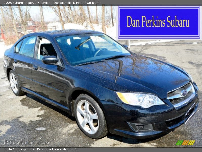 Obsidian Black Pearl / Off Black 2008 Subaru Legacy 2.5i Sedan