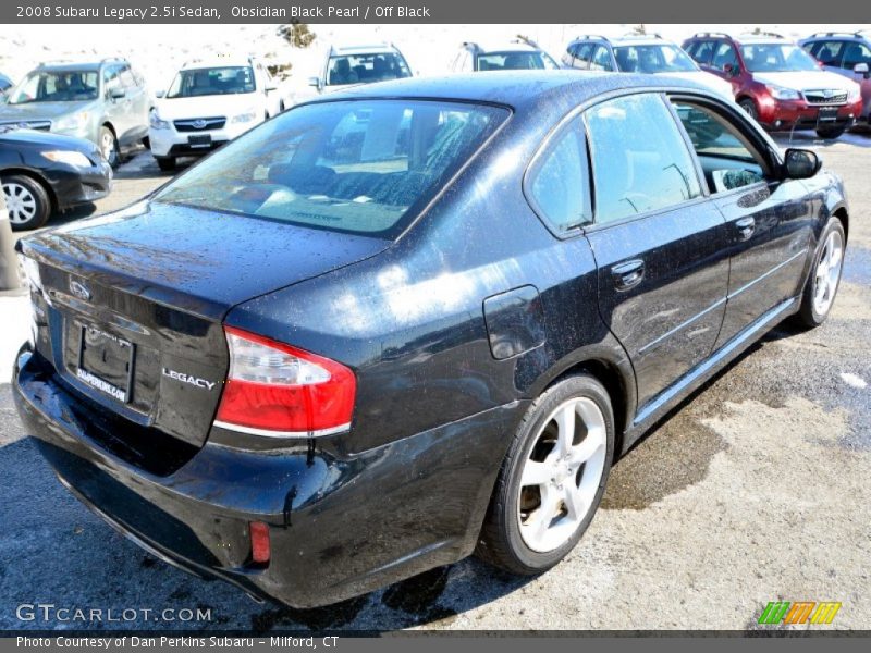 Obsidian Black Pearl / Off Black 2008 Subaru Legacy 2.5i Sedan