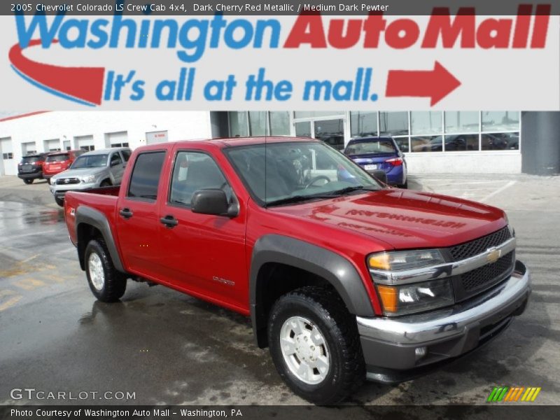 Dark Cherry Red Metallic / Medium Dark Pewter 2005 Chevrolet Colorado LS Crew Cab 4x4