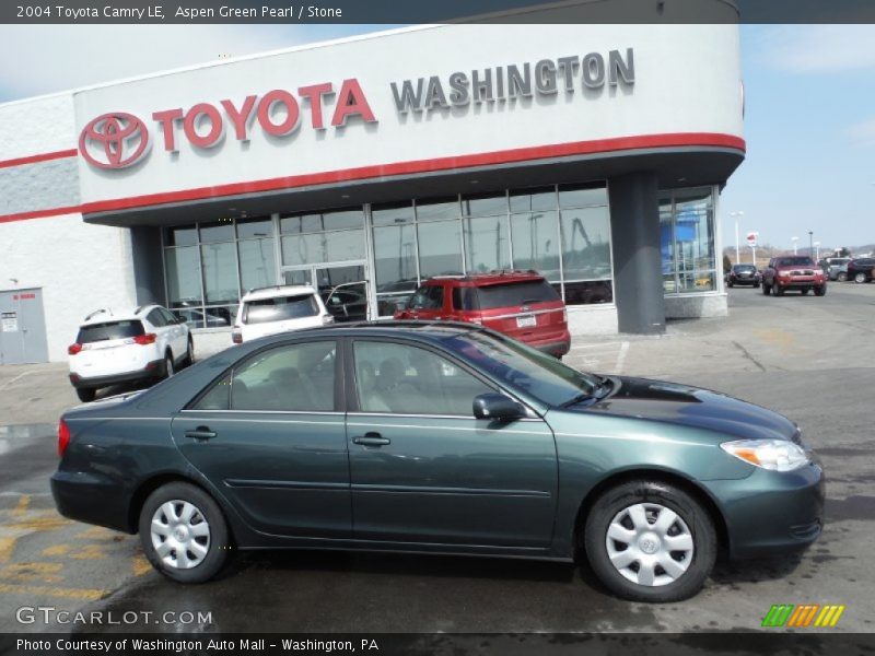 Aspen Green Pearl / Stone 2004 Toyota Camry LE