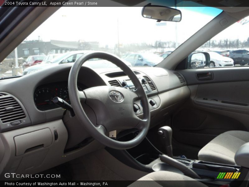 Aspen Green Pearl / Stone 2004 Toyota Camry LE