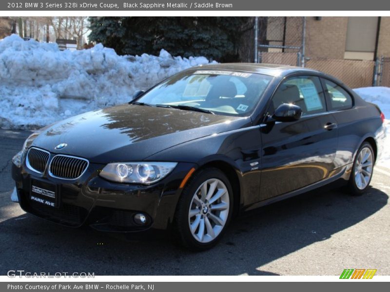 Black Sapphire Metallic / Saddle Brown 2012 BMW 3 Series 328i xDrive Coupe