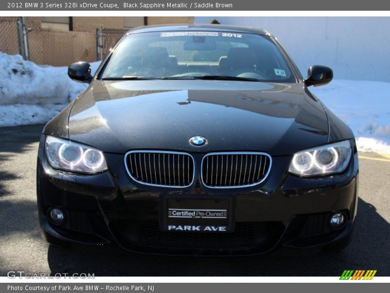 Black Sapphire Metallic / Saddle Brown 2012 BMW 3 Series 328i xDrive Coupe