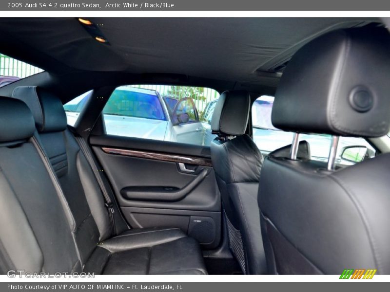 Arctic White / Black/Blue 2005 Audi S4 4.2 quattro Sedan