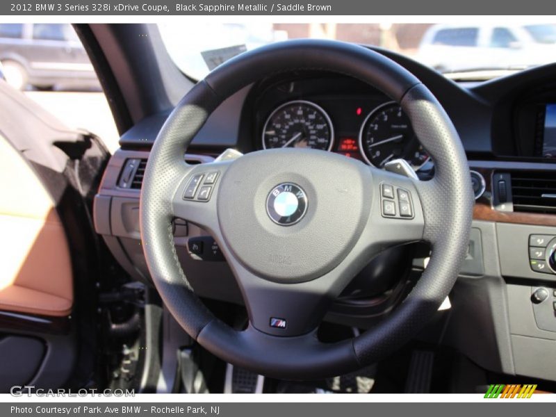 Black Sapphire Metallic / Saddle Brown 2012 BMW 3 Series 328i xDrive Coupe