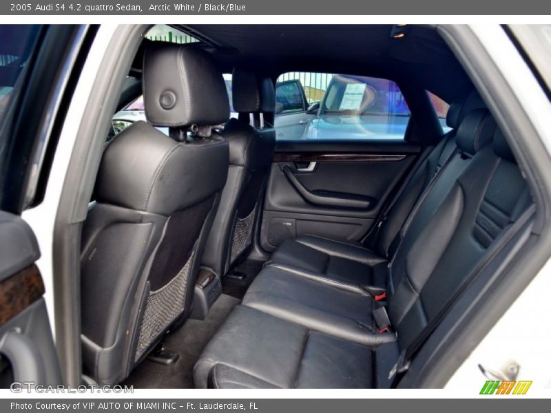 Arctic White / Black/Blue 2005 Audi S4 4.2 quattro Sedan