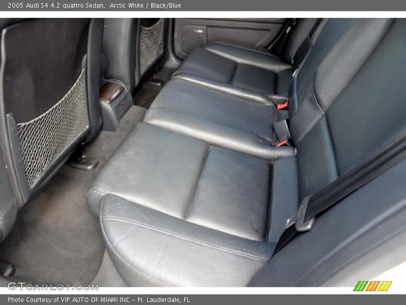 Arctic White / Black/Blue 2005 Audi S4 4.2 quattro Sedan