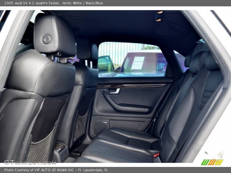 Arctic White / Black/Blue 2005 Audi S4 4.2 quattro Sedan