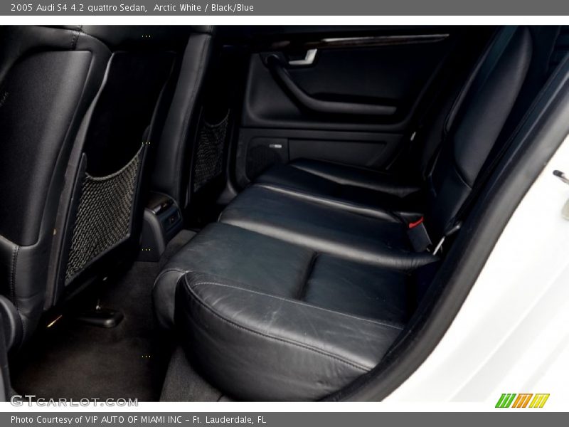 Arctic White / Black/Blue 2005 Audi S4 4.2 quattro Sedan